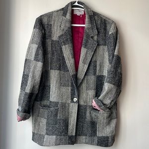 Vintage check blazer oversized